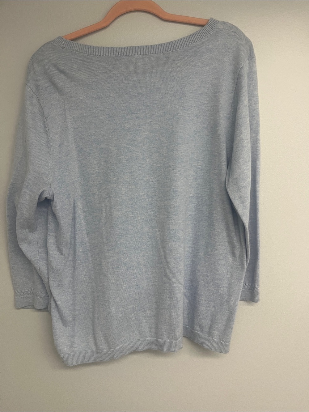 Talbots Pale Blue Sweater with White Seahorse - Picture 3 of 4